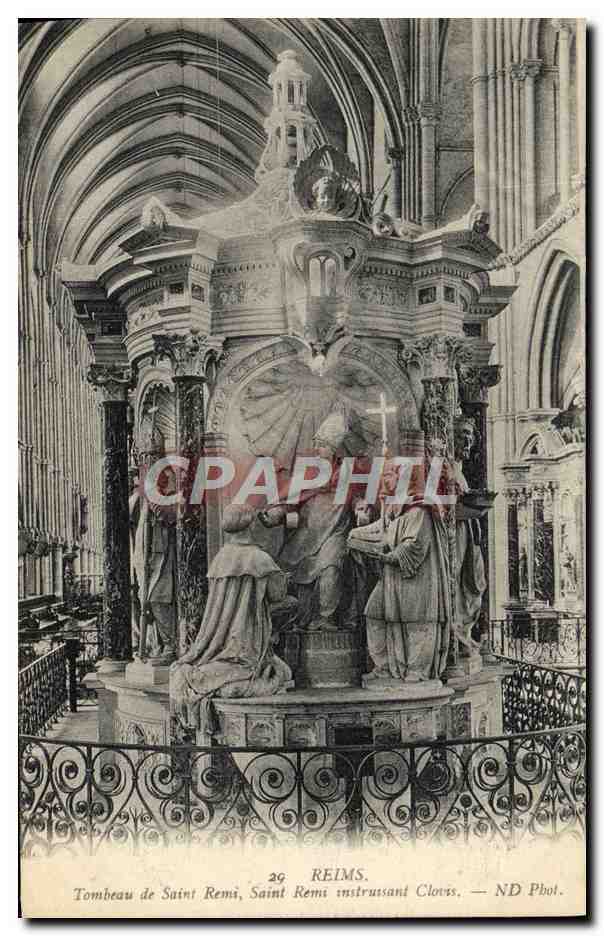 CPA Reims Tombeau de Saint Remi instruisant Clovis