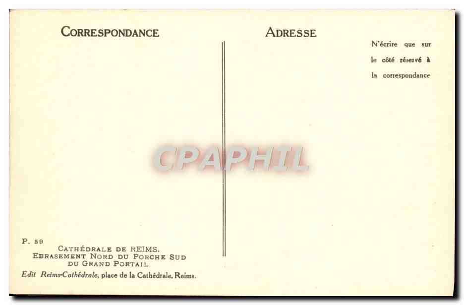 Cathédrale de Reims — Ebraselement Nord du Porche Sud — Edit Reims-Cathédrale — Rückseite