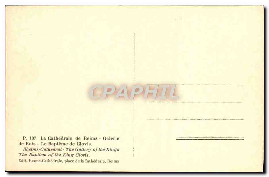 Galerie des Rois — Le Baptême de Clovis — Cathédrale de Reims — Verso