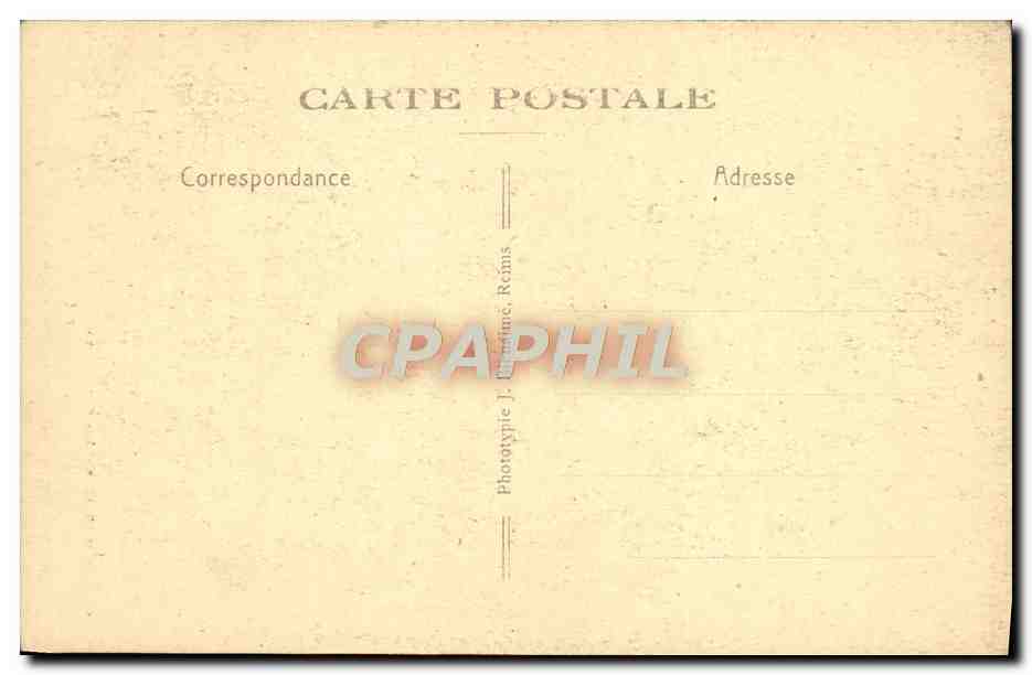 CPA Reims La Cathedrale Grand Portail Porche central Groupe de la Visitation — Verso