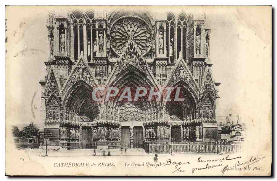 CPA Reims Cathedrale Le Grand Portail