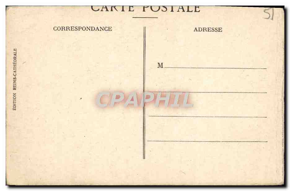 CPA Reims La Cathedrale Avant la Guerre — Verso