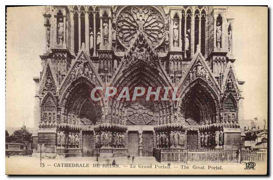 CPA Reims Cathedrale De Le Grand Portail