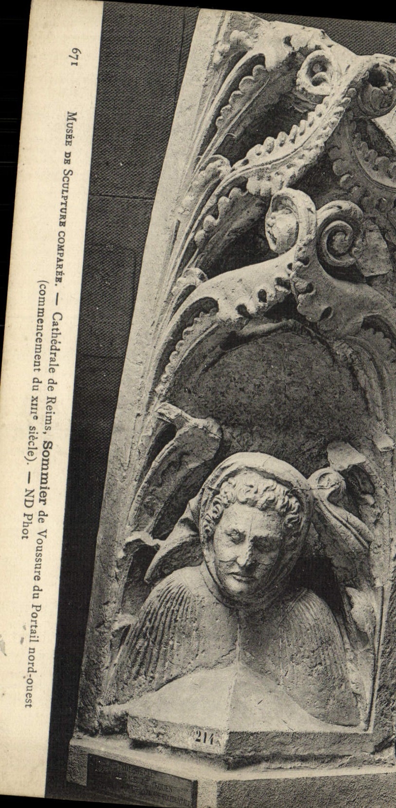 CPA Reims Musee Sommier de Voussure du portail Nord Ouest 