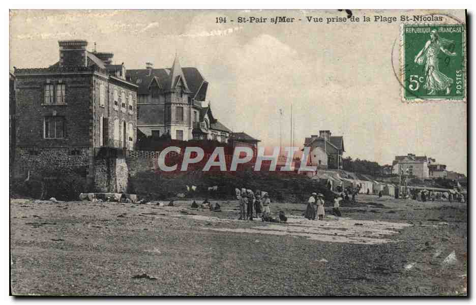 St-Pair-sur-Mer — Vue prise de la Plage St-Nicolas — éditeur inconnu, n° 194