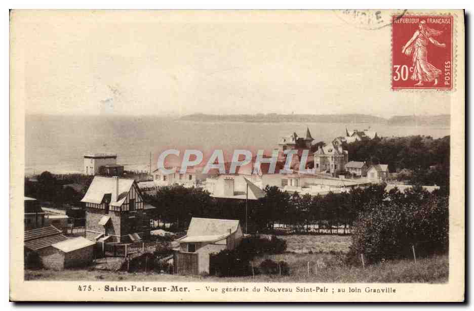 Saint-Pair-sur-Mer — Vue générale du Nouveau Saint-Pair ; au loin Granville — Craphil, n° 475
