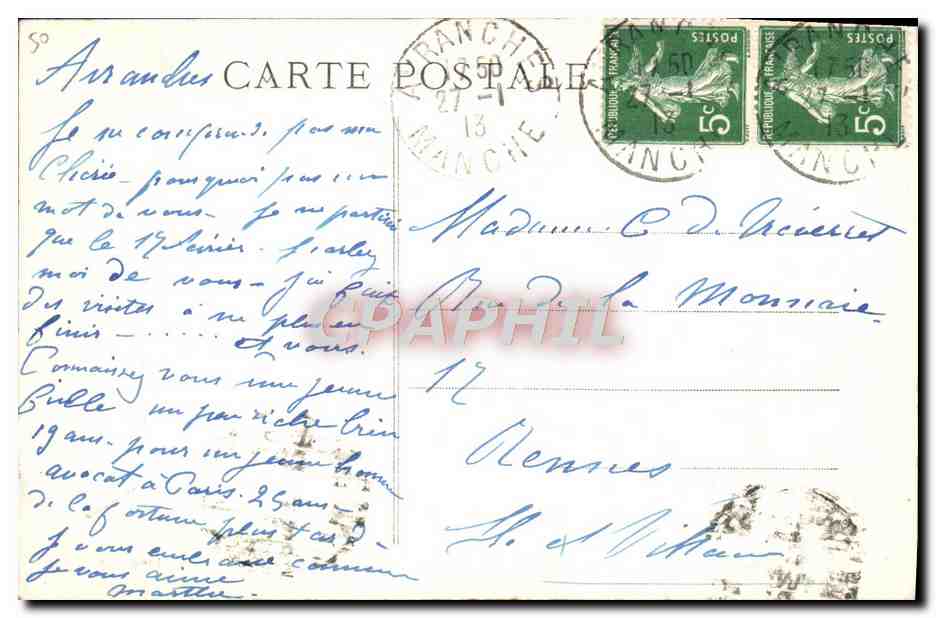 Saint-Jean-le-Thomas — Vue prise du Dégoutard — Collection Lebreton — Rückseite