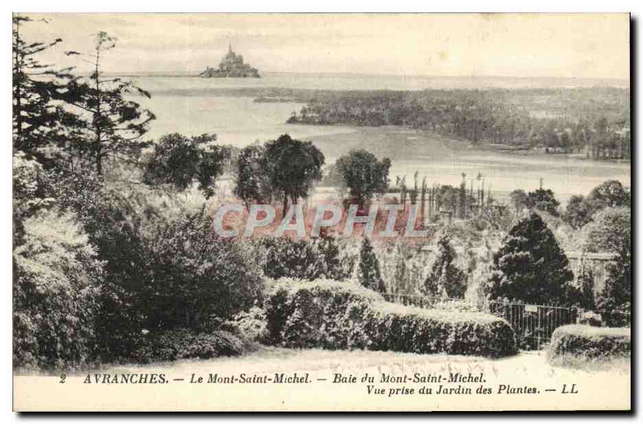 CPA Avranches Le Mont Saint Michel Baie du Mont Saint Michel Vue prise du jardins des plantes
