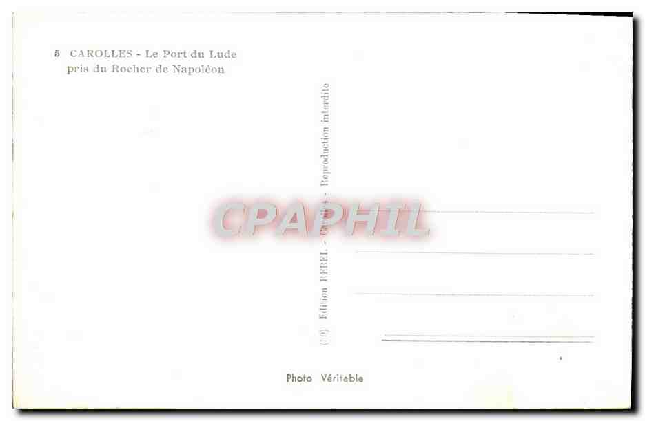 CPA Carolles Le Port du Lude Pris du Rocher de Napoleon — Rückseite