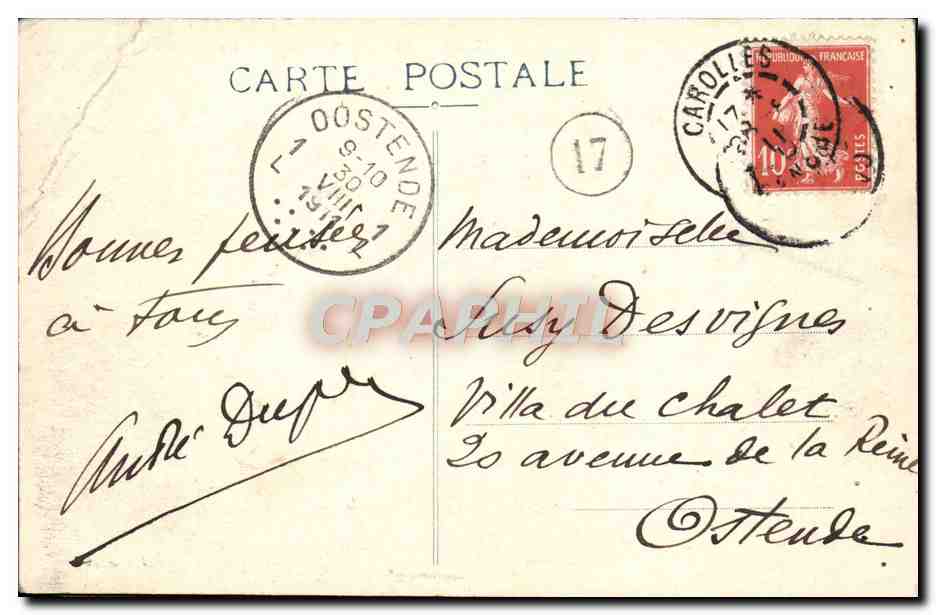 CPA Carolles Reflets sur la mer au Port de Lude — Rückseite