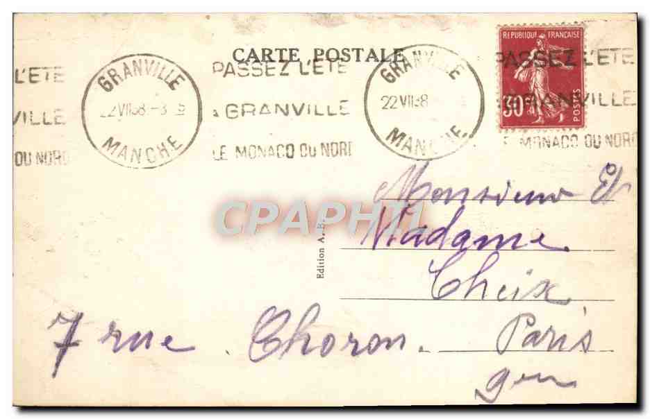 CPA Granville Retour De Peche Bateau — Rückseite