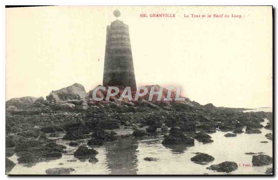 Granville — La Tour et le Récif du Loup — J. Pual, phot.