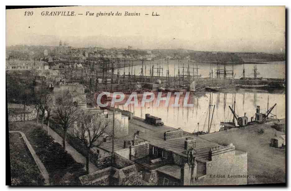 CPA Granville Vue generale des Bassins Bateaux