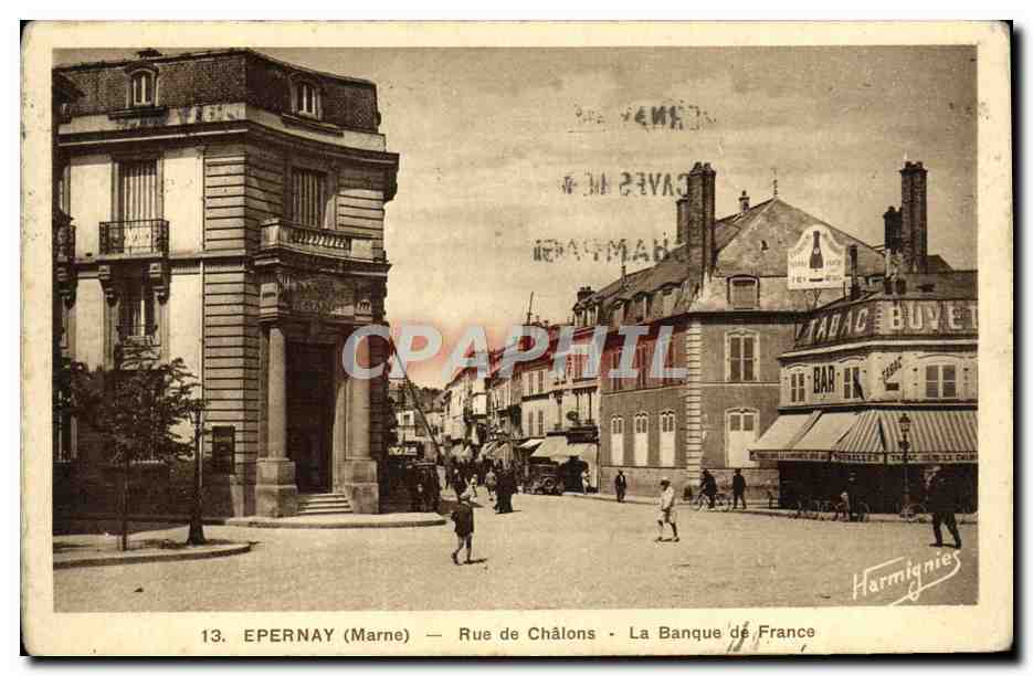 CPA Epernay Rue de Chalons La Banque de France