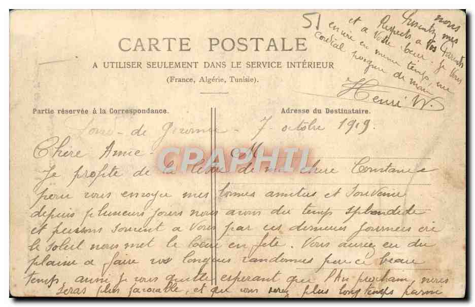 CPA Environs d'Epernay Interieur de l'eglise de Mesnil sur Oger — Rückseite