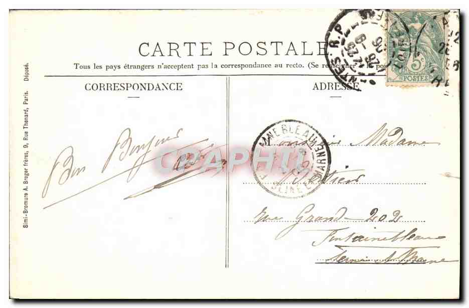 CPA Nantes La Place Royale  — Rückseite