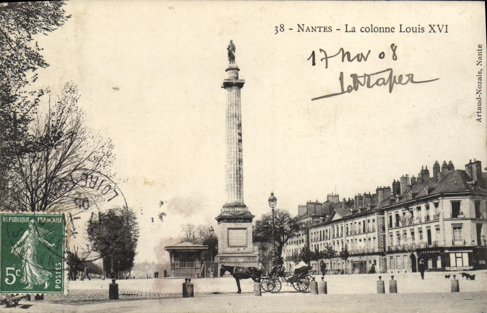 CPA Nantes La Colonne Louis XVI