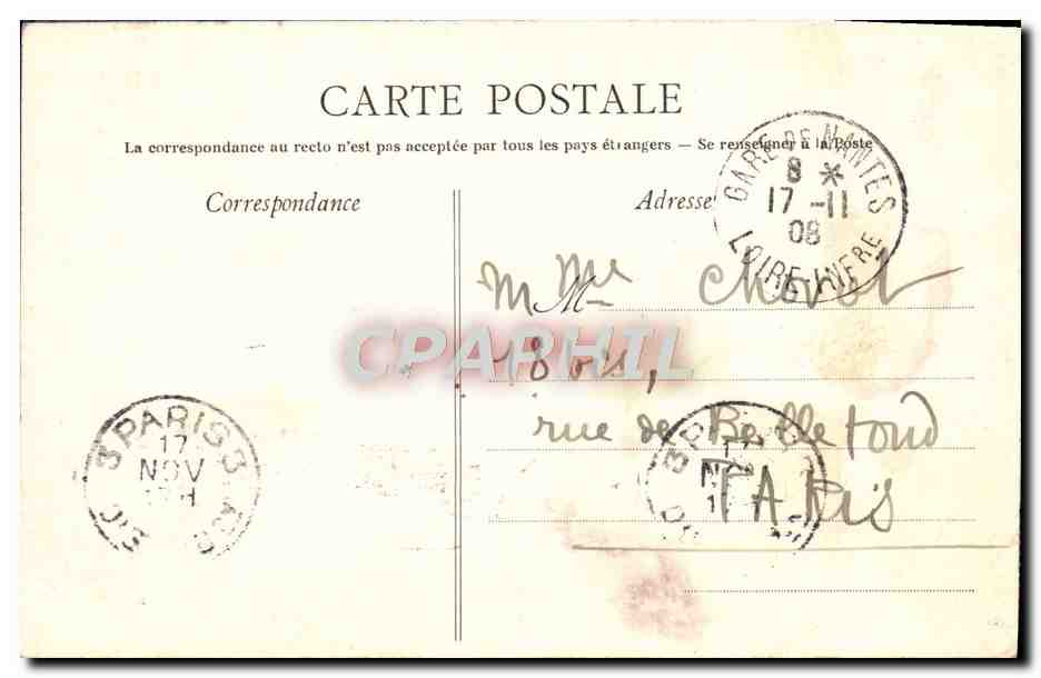 CPA Nantes La Colonne Louis XVI — Verso