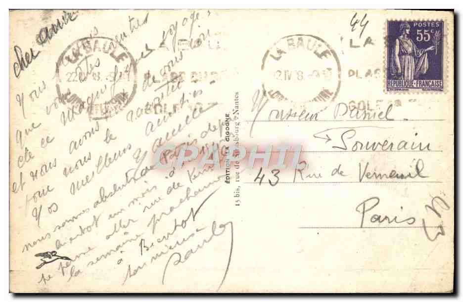 CPA La Baule Le Bois Du Casino — Verso