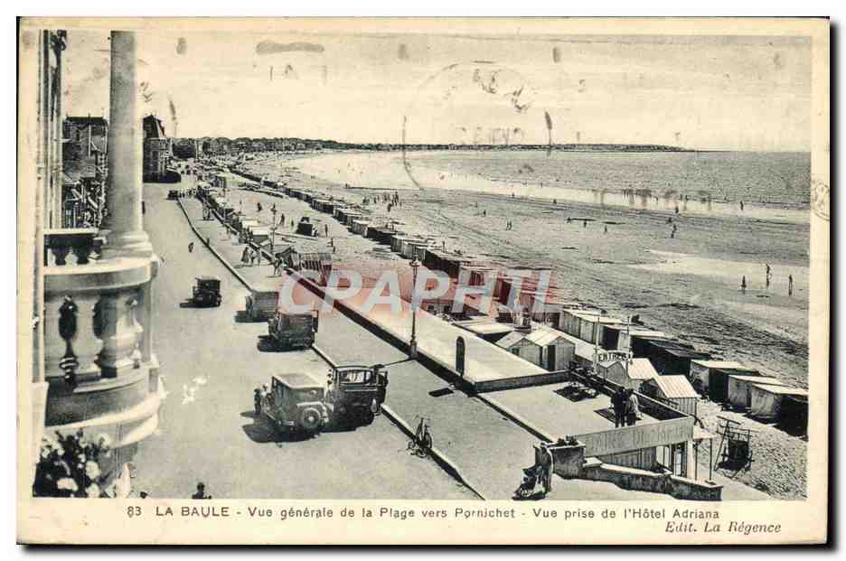 CPA La Baule Vue Generale De La Plage Vers Pornichet Vue Prise De l'Hotel Adriana