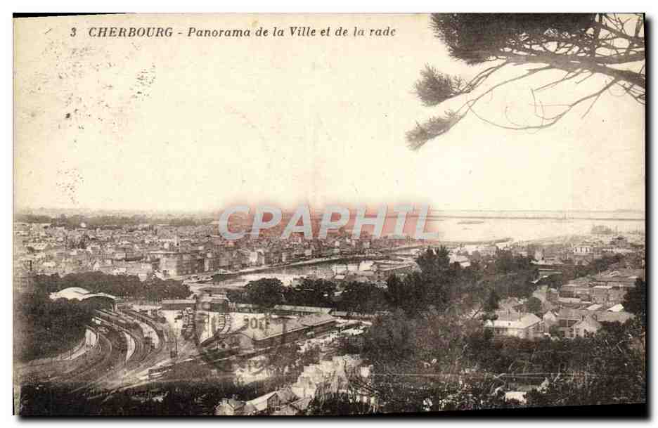 CPA Cherbourg Panorama De La Ville Et De la Rade
