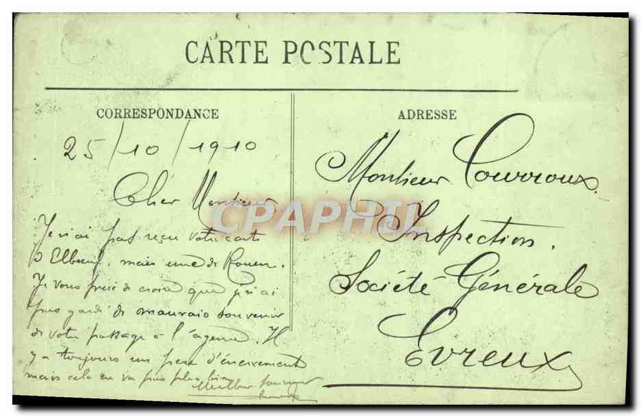 CPA Environs De Cherbourg Jobourg Sorthe D'une Grotte — Rückseite