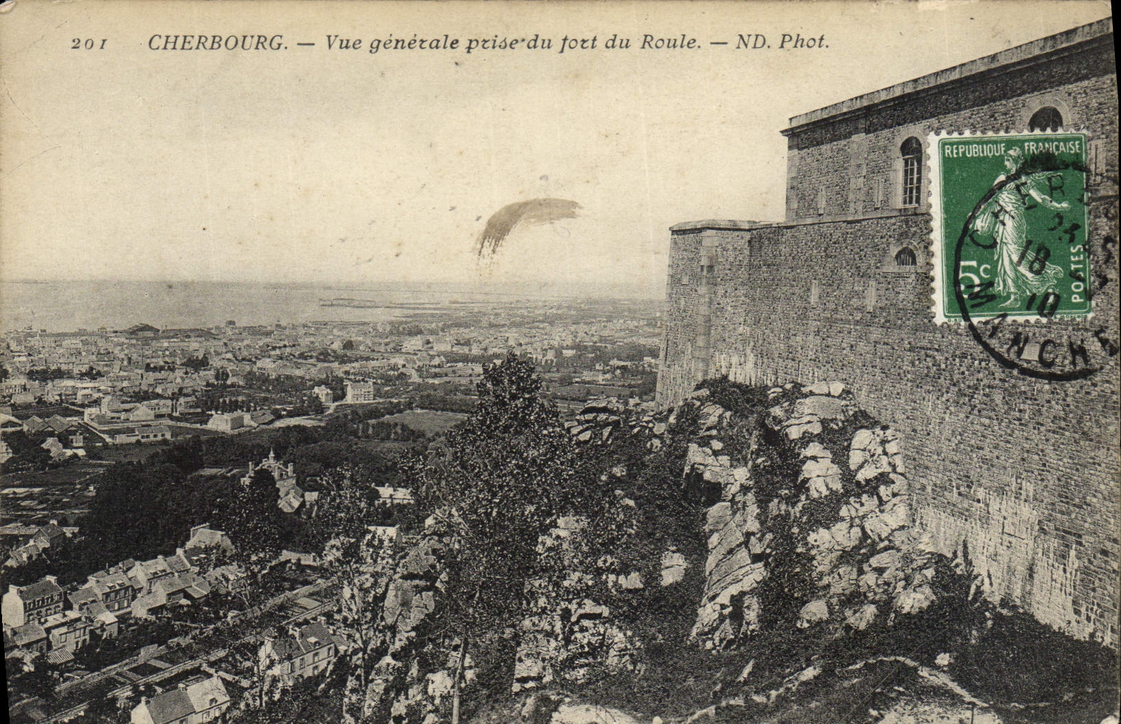 CPA Cherbourg Vue Generale Prise Du fort Du Roule