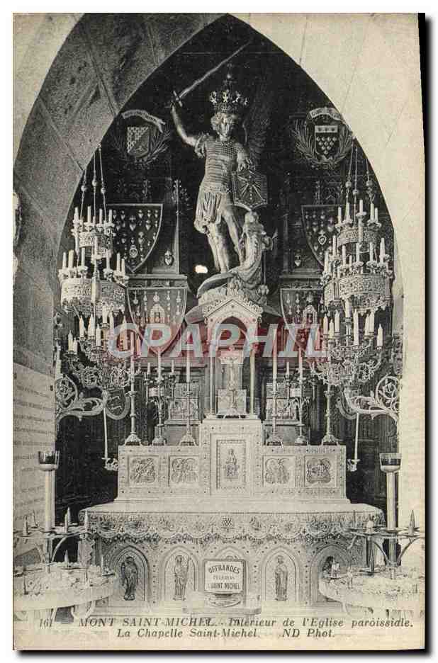 CPA Mont Saint Michel Interieur De l'Eglise Paroissiale La chapelle Saint Michel Archange Gabriel