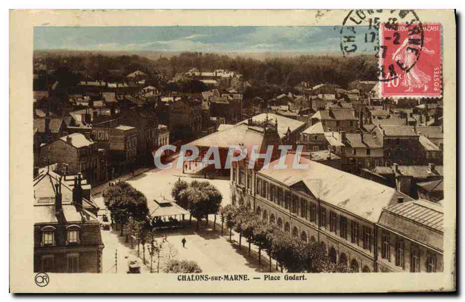 CPA Chalons Sur Marne Place Godart