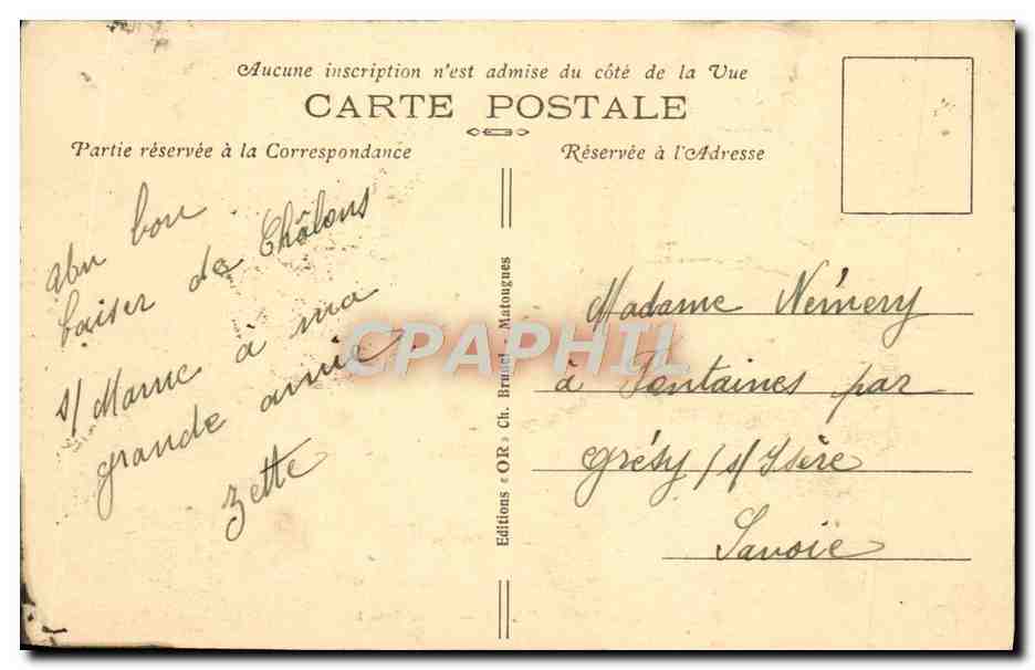 CPA Chalons Sur Marne Place Godart — Verso