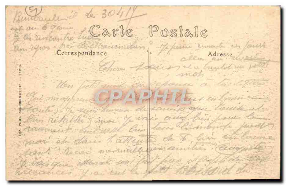CPA Cathedrale De Chalons Sur Marne Portail Septentrional — Verso