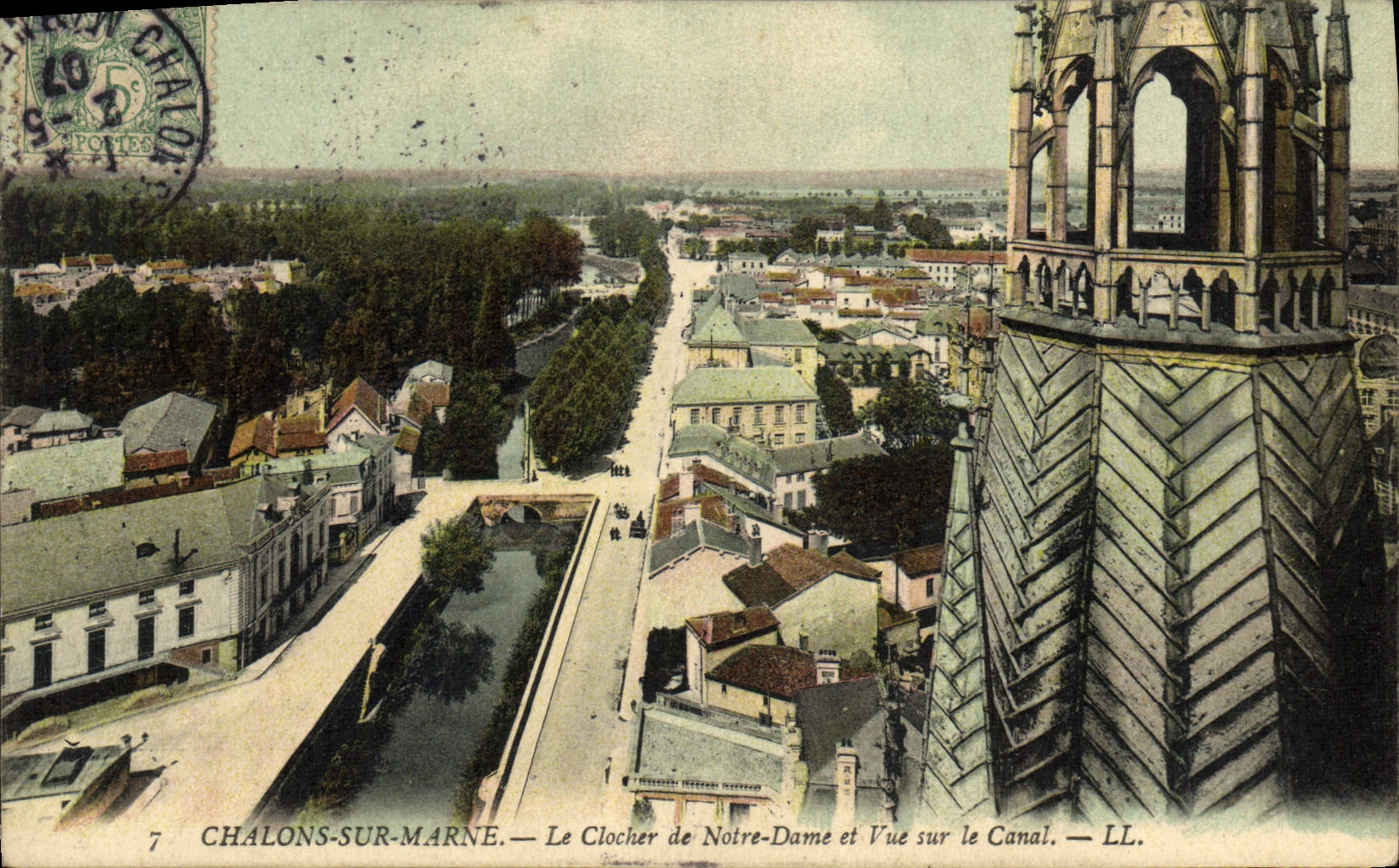 Chalons-sur-Marne — Le Clocher de Notre-Dame et Vue sur le Canal — LL.