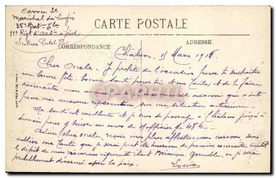 Châlons-sur-Marne — Panorama vers la Cathédrale prise de Notre-Dame — LL. — Odiffeur, n°2 — Verso