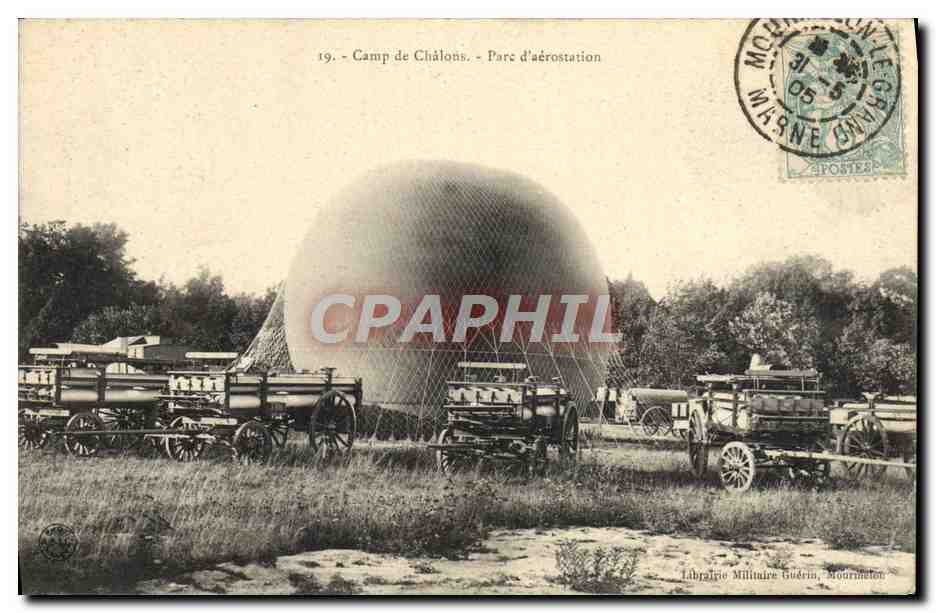 CPA Camp De Chalons Parc l'Aerostation Ballon Dirigeable TOP