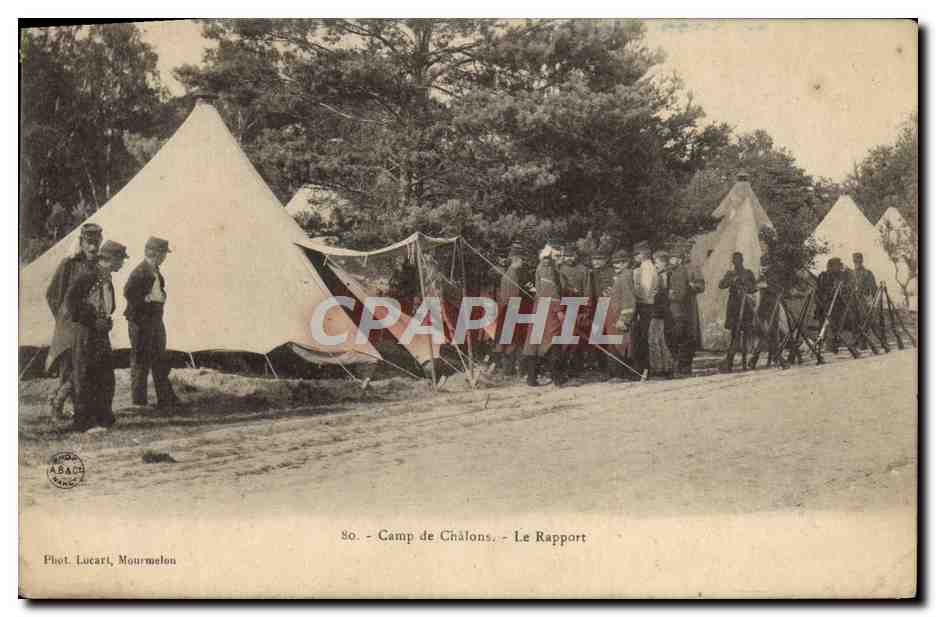 CPA Camp De Chalons Le Rapport Militaria