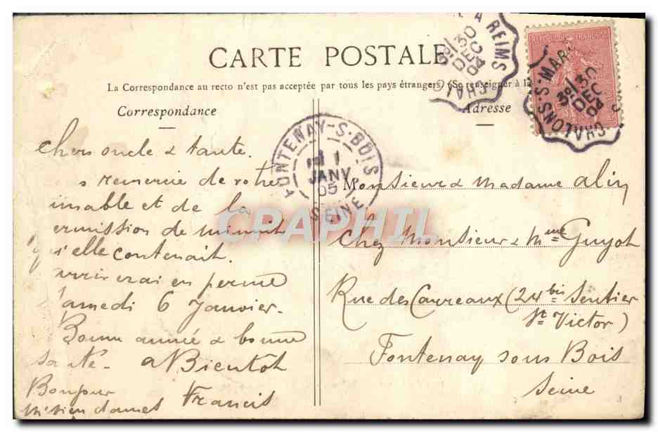Au Camp de Châlons — La Forge de Campagne — Librairie Militaire Guérin, Mourmelon — Verso