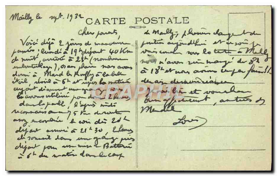 Camp de CHALONS — L'Allée centrale — P. Mutte, Mourmelon-le-Grand — Verso