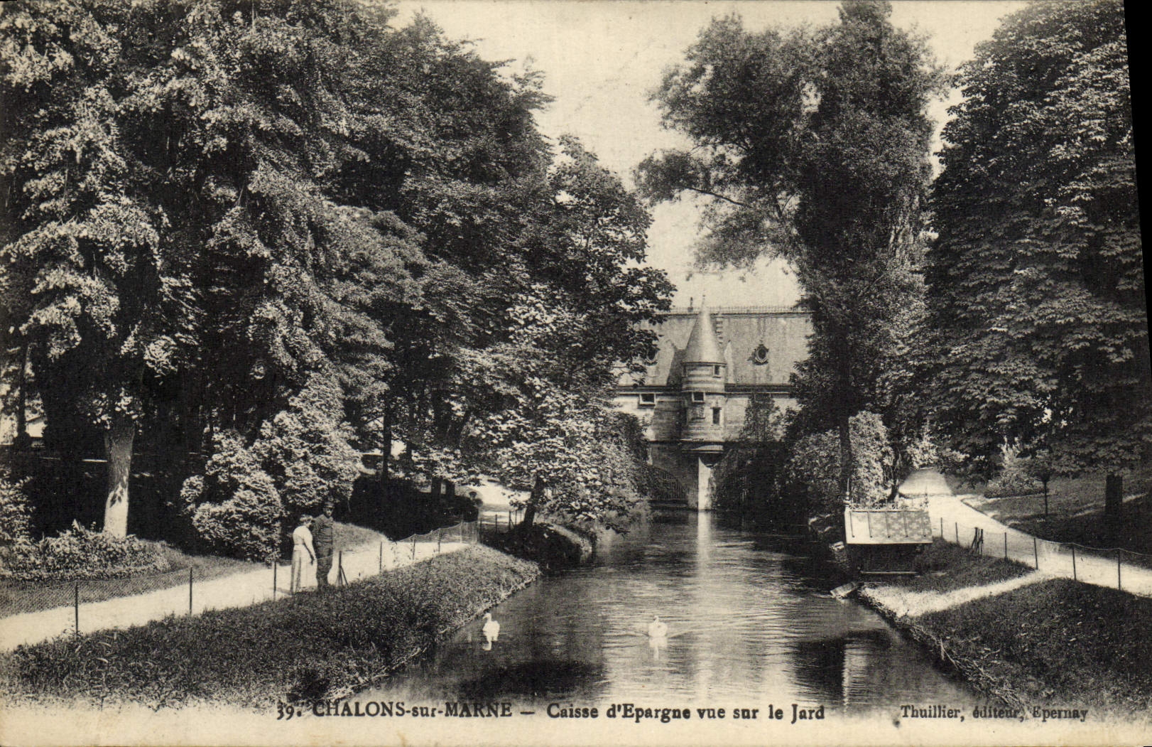 Chalons-sur-Marne — Caisse d'Epargne vue sur le Jardin — Thuillier, éditeur, Epernay