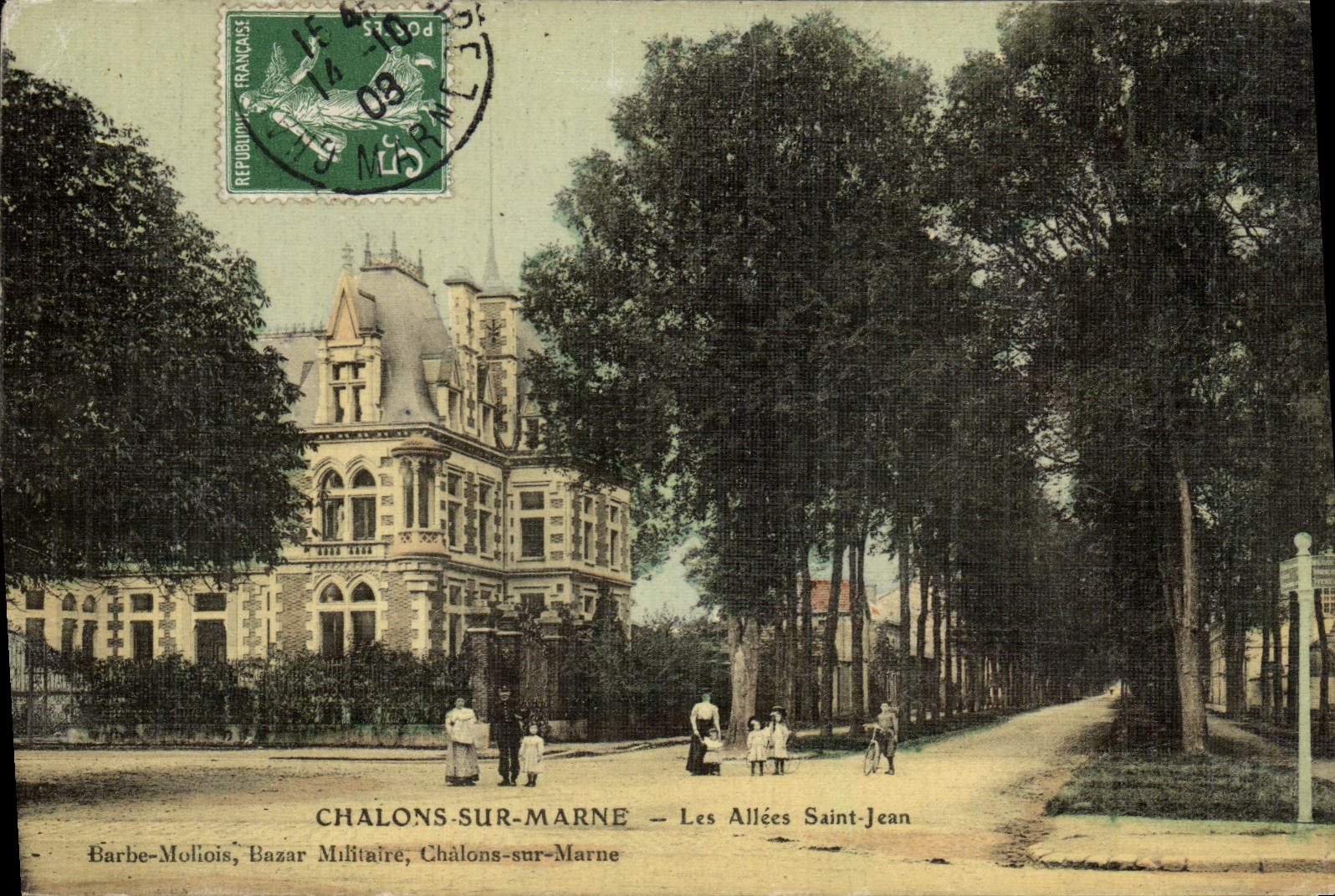 Châlons-sur-Marne — Les Allées Saint-Jean — Bazar Militaire — éditeur Barbe-Molliois