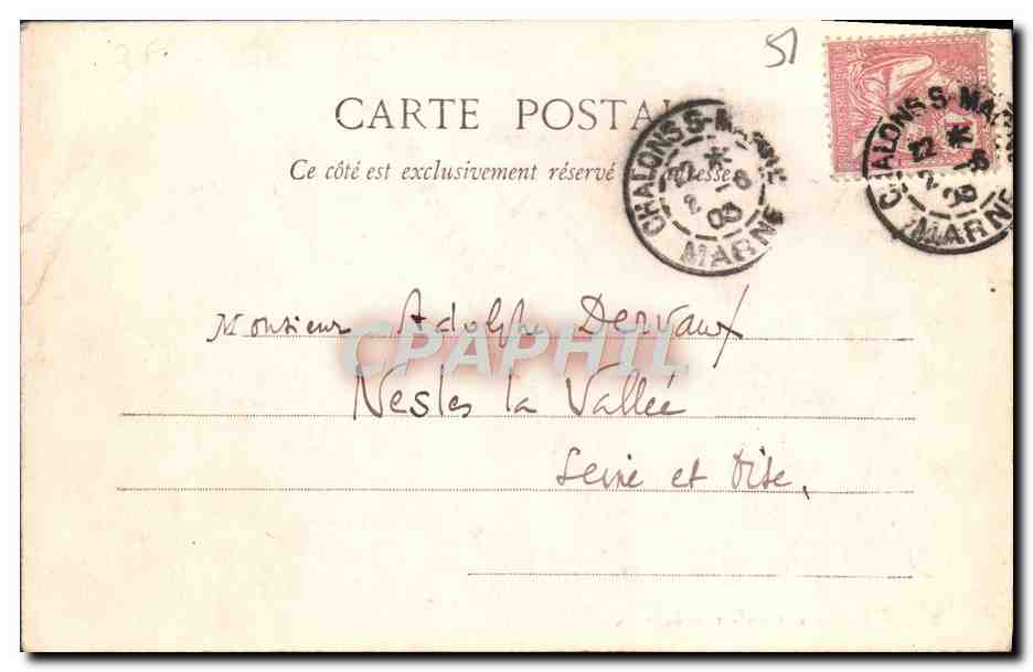 CPA Chalons Sur Marne Le Portail De Notre Dame Rue De Vaux — Verso