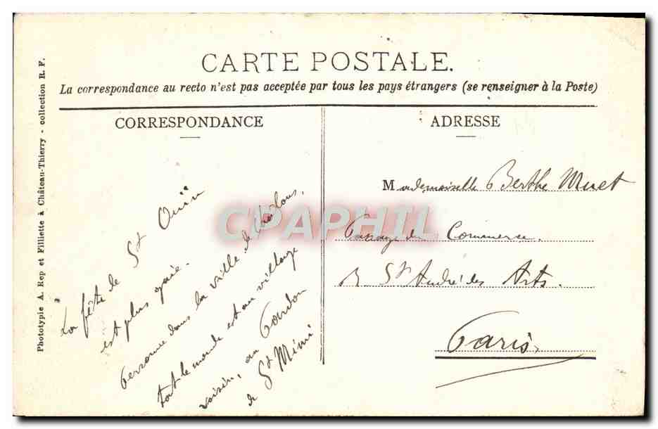 Châlons-sur-Marne - Die Kathedrale — Verlag A. Rep et Filliette & Château-Thierry, Nr. 188 — Rückseite