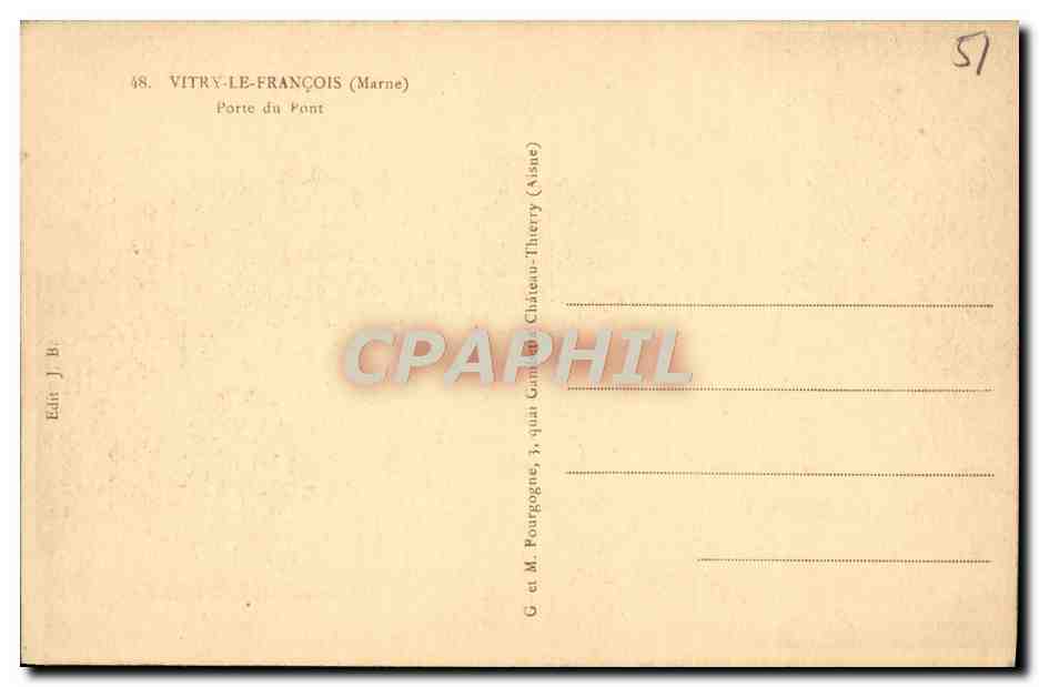CPA Vitry Le Francois Porte Du Pont — Verso