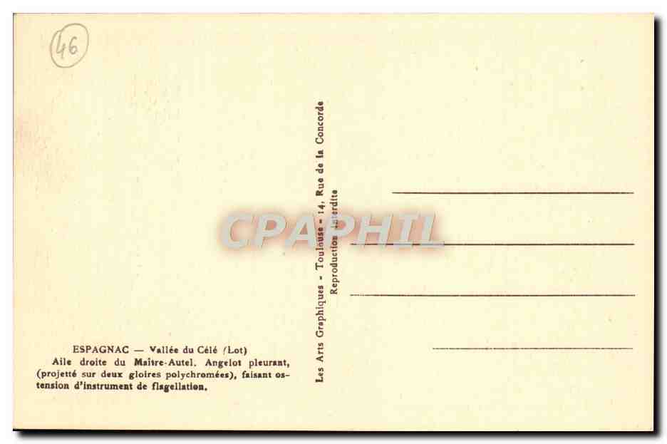CPA Espagnac Vallee Du Cele Aile Droite Du Maitre Autel Angelot pleuran — Rückseite