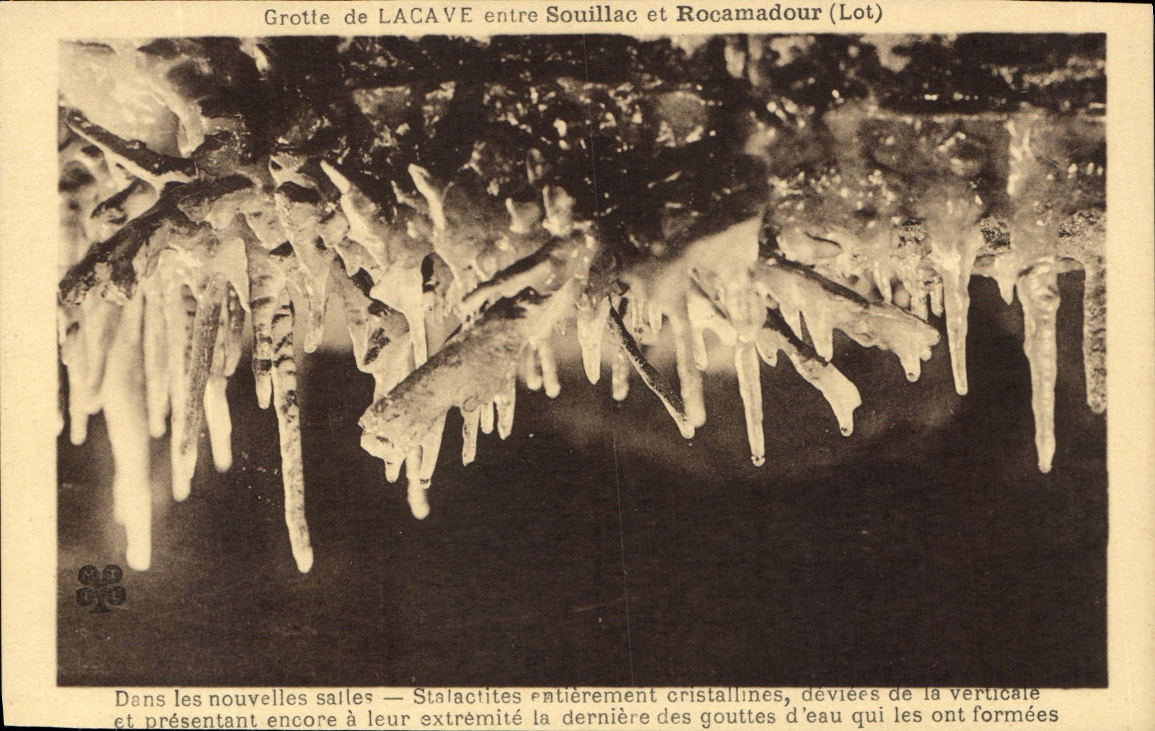 Grotte de LACAVE entre Souillac et Rocamadour (Lot) — stalactites cristallines — éditeur CPAPHIL, n°46