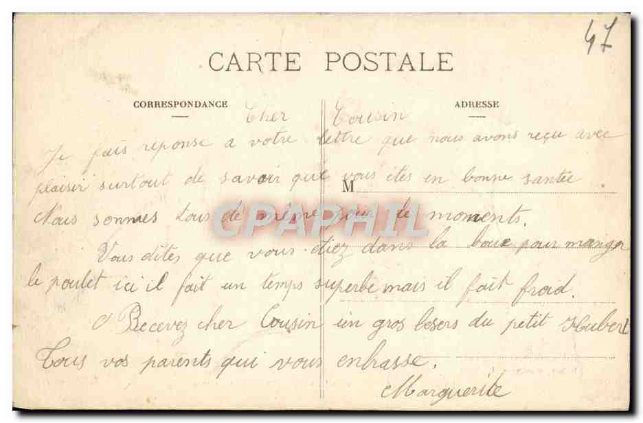 CPA Tonneins Bord Pittoresque De La Garonne — Back