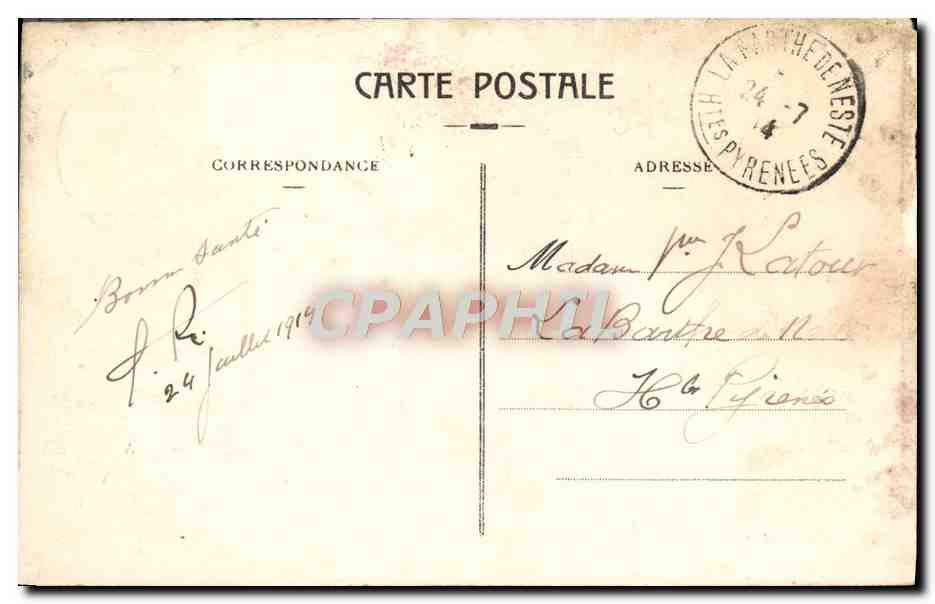 Agen — Neues Postamt — (Coureaux, Architekt) — Phototypie Perret, Agen — Rückseite