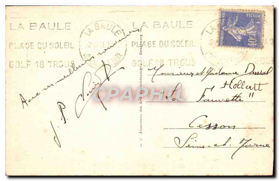 CPA La Baule L'Hotel Hermitage Enfants — Rückseite