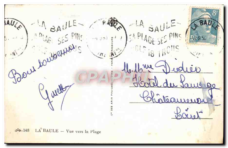 CPA La Baule Vue Vers La Plage — Rückseite