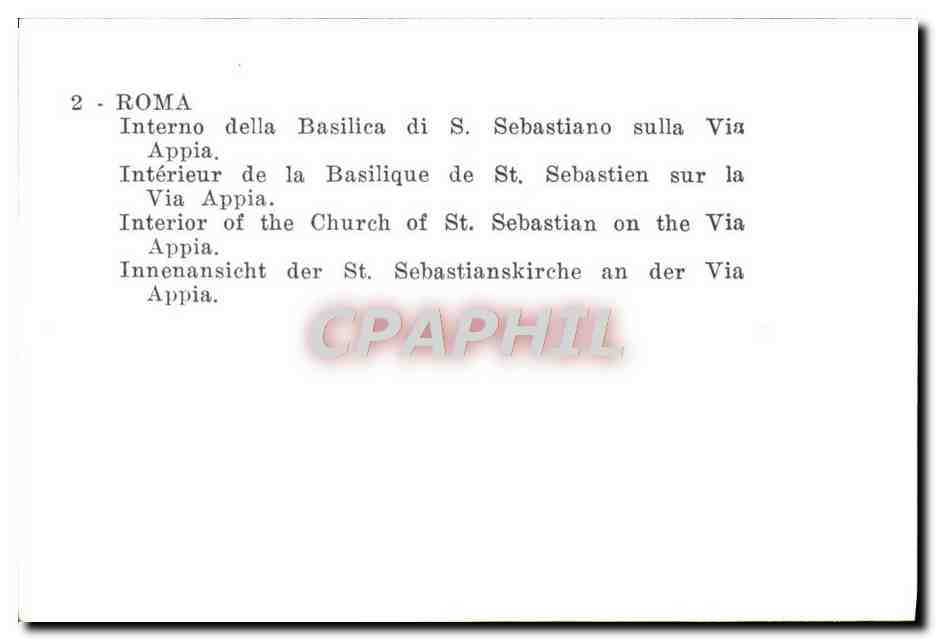 CPM Roma Interno Della Basilica Sulla Via Appia — Rückseite