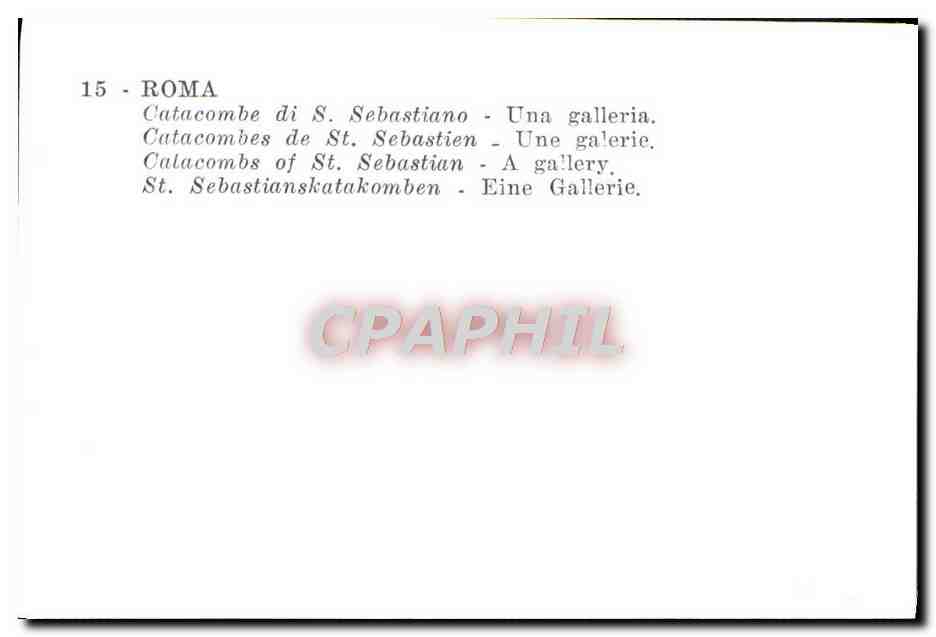 CPM Roma Catacombe Sebastiano Una Galleria — Rückseite
